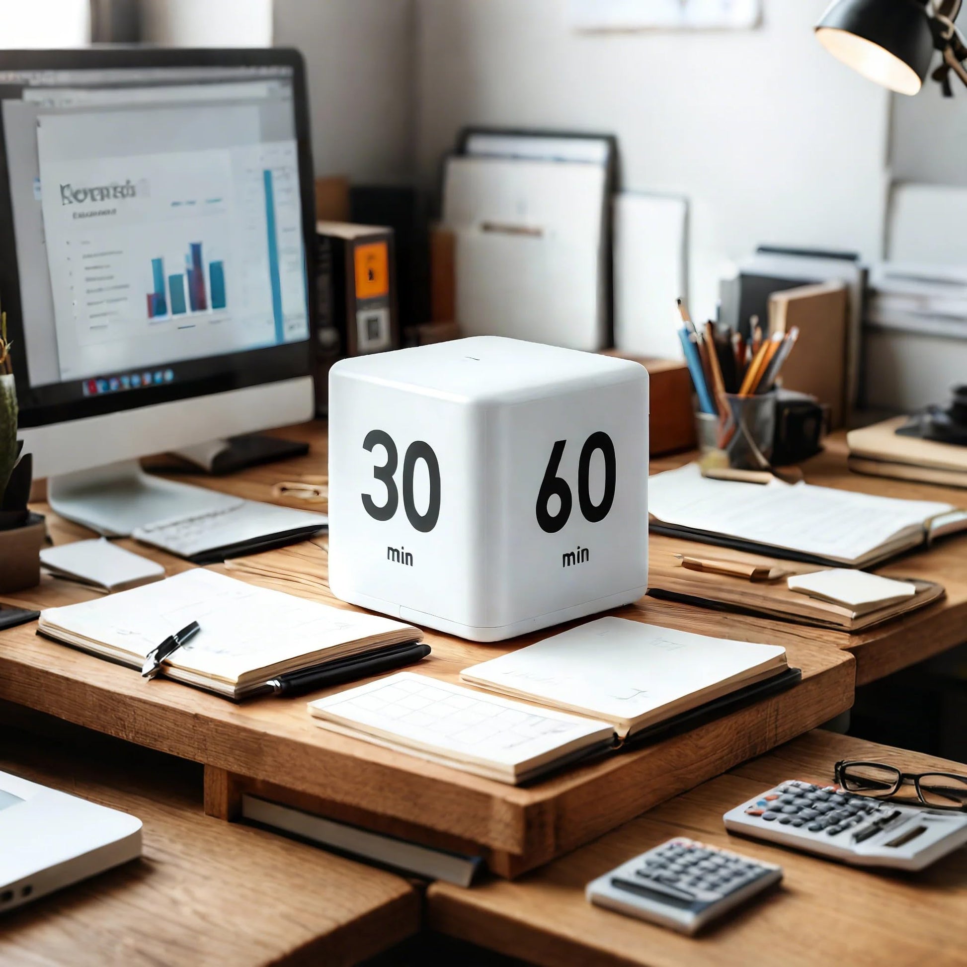 Kitchen Timer - Timer - Cube Timer - Flip Timer - Digital Kitchen Timer - Pomodoro Timer - Time Management - V1189-WXF-260203-00079