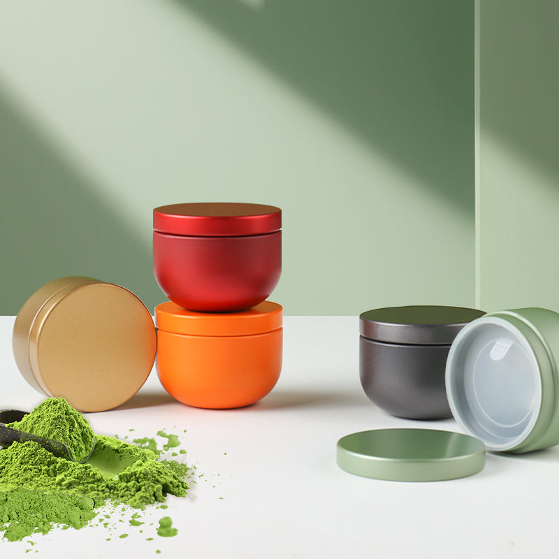 Tea Box - Portable Mini Tea Caddy, Large Tea Storage Container, Small Round Tin Coffee Caddy V1189-WXF-260203-00096