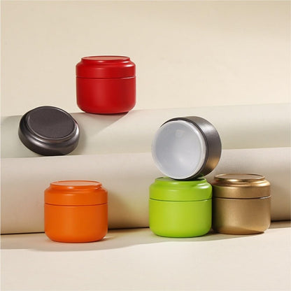 Tea Box - Portable Mini Tea Caddy, Large Tea Storage Container, Small Round Tin Coffee Caddy V1189-WXF-260203-00100
