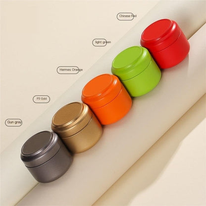 Tea Box - Portable Mini Tea Caddy, Large Tea Storage Container, Small Round Tin Coffee Caddy V1189-WXF-260203-00101