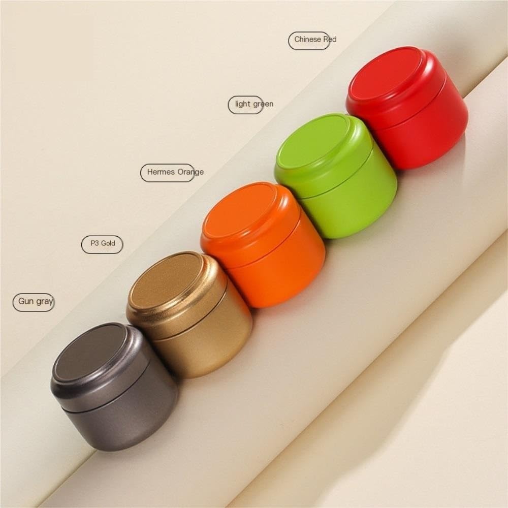 Tea Box - Portable Mini Tea Caddy, Large Tea Storage Container, Small Round Tin Coffee Caddy V1189-WXF-260203-00103