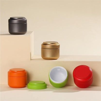 Tea Box - Portable Mini Tea Caddy, Large Tea Storage Container, Small Round Tin Coffee Caddy V1189-WXF-260203-00104