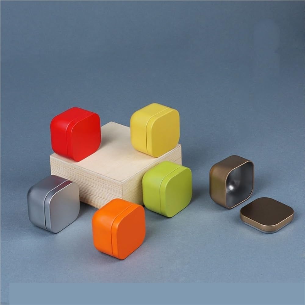 Tea box - Square tin container, tea caddy, metal candy box V1189-WXF-260203-00111