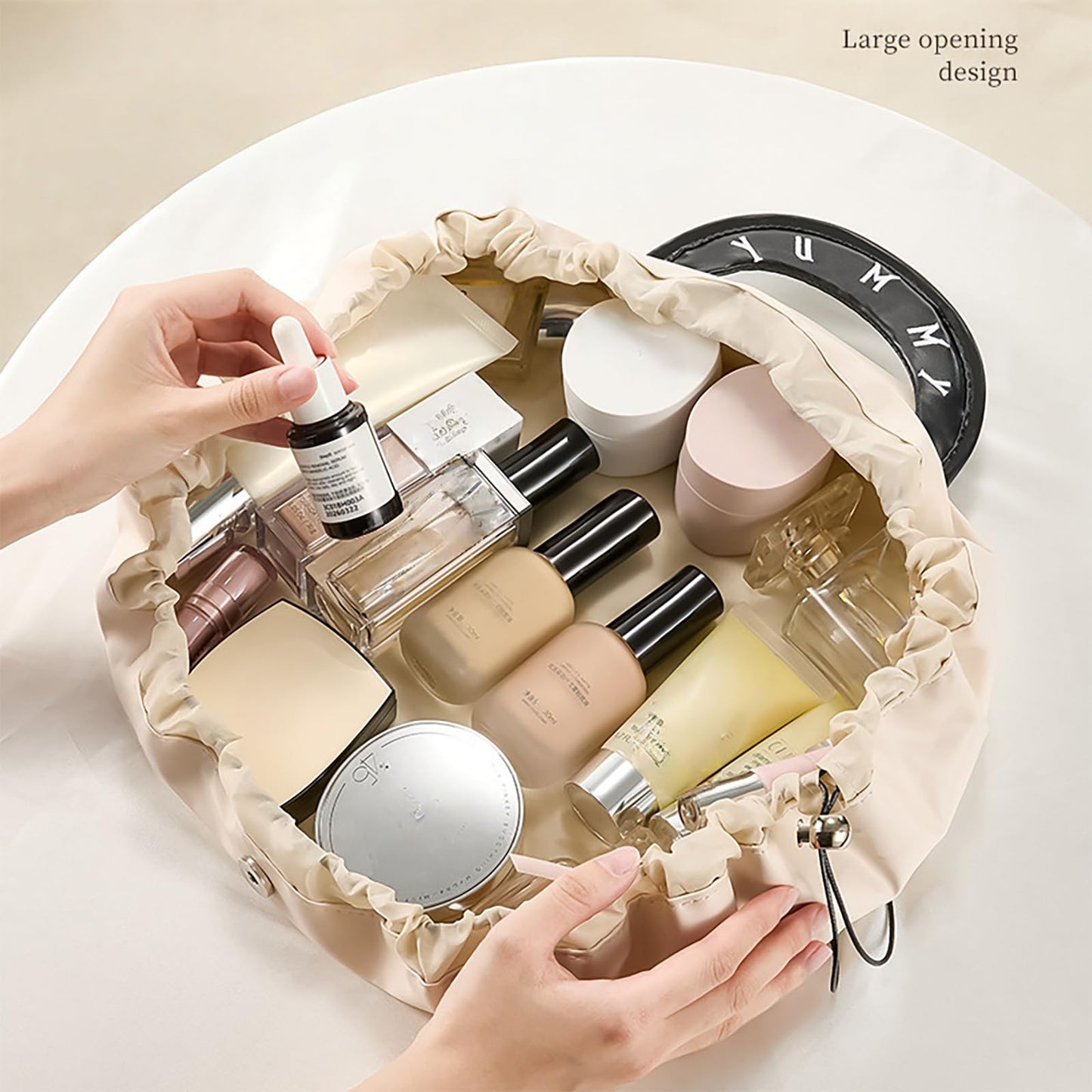 Make up bag-Portable Cosmetic Bag-Large Capacity Organizer-With Drawstring & Handle-Waterproof Toiletry V1189-WXF-260203-00149