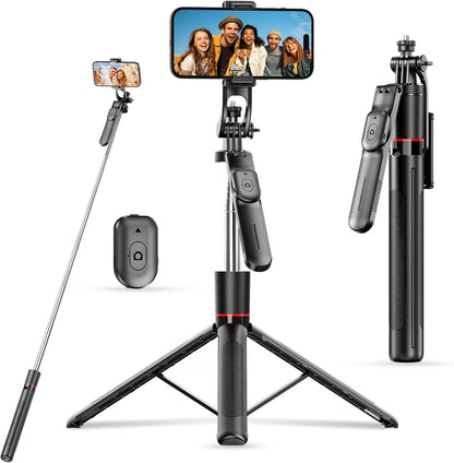 Selfie Stick - Tripod - Phone Tripod - Bluetooth - With Remote Control - Extendable - Wireless - 3 in 1 - V1189-WXF-260203-00165