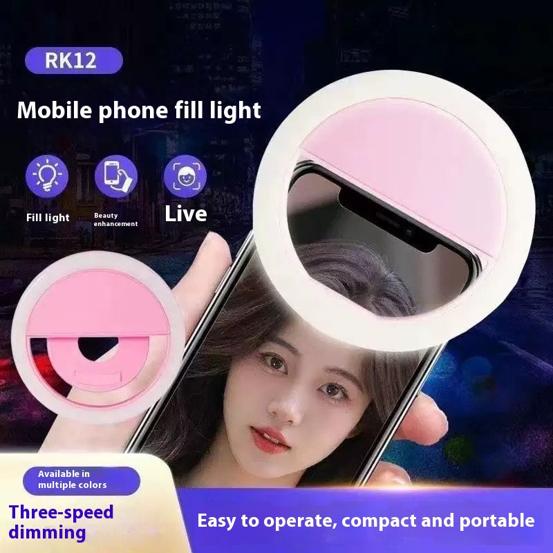 LED Ring Light 85mm - Universal & Adjustable - Selfie Ring Light for Phone - Selfie Ring Light for Streaming V1189-WXF-260203-00172