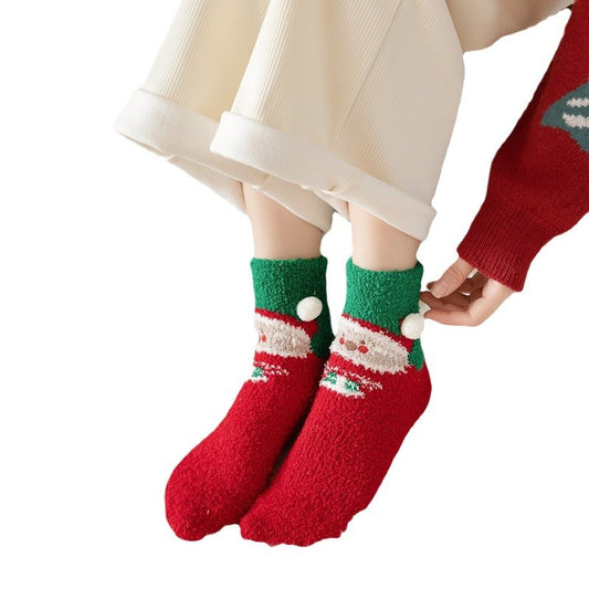 Christmas Socks Women - House Socks - Warm Winter Socks - Fluffy Socks - Christmas Gift Woman - In Christmas V1189-WXF-260203-00176