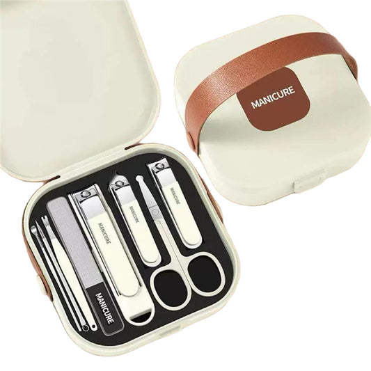 Manicure set - Pedicure set - Nail clippers - Nail scissors - Nail file - Tweezers - Stainless steel - Luxury V1189-WXF-260203-00179