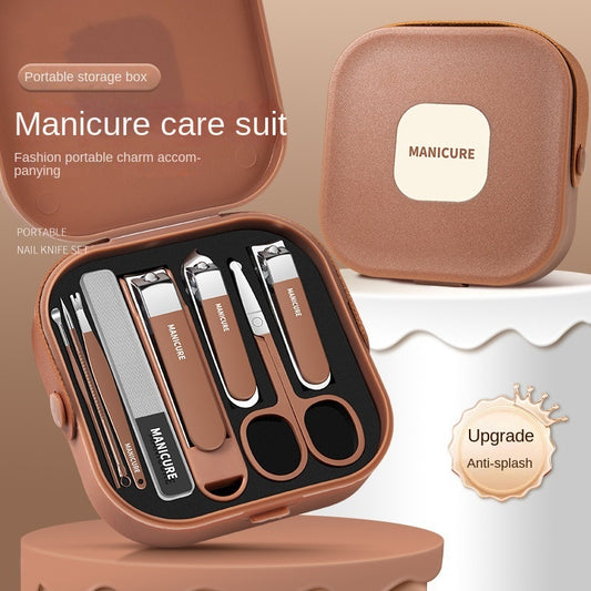 Manicure set - Pedicure set - Nail clippers - Nail scissors - Nail file - Tweezers - Stainless steel - Luxury V1189-WXF-260203-00179