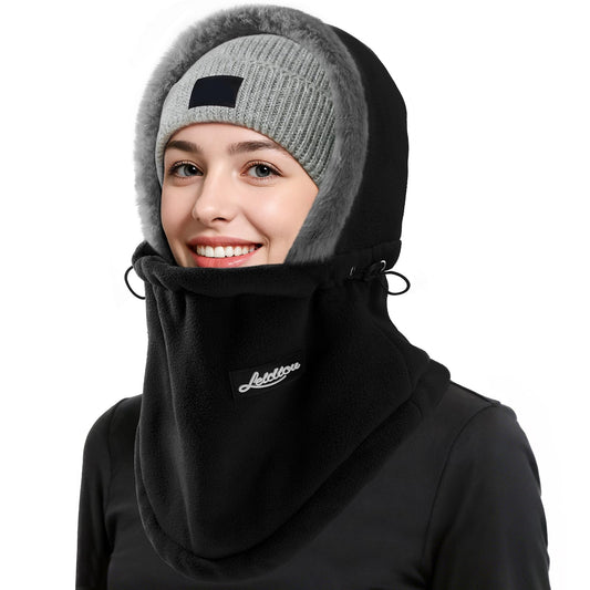 Balaclava - Ski Mask - Neck Warmer - Winter Hat - Fleece Hat - Neck Scarf - Hooded Hat - Balaclava - V1189-WXF-260203-00186