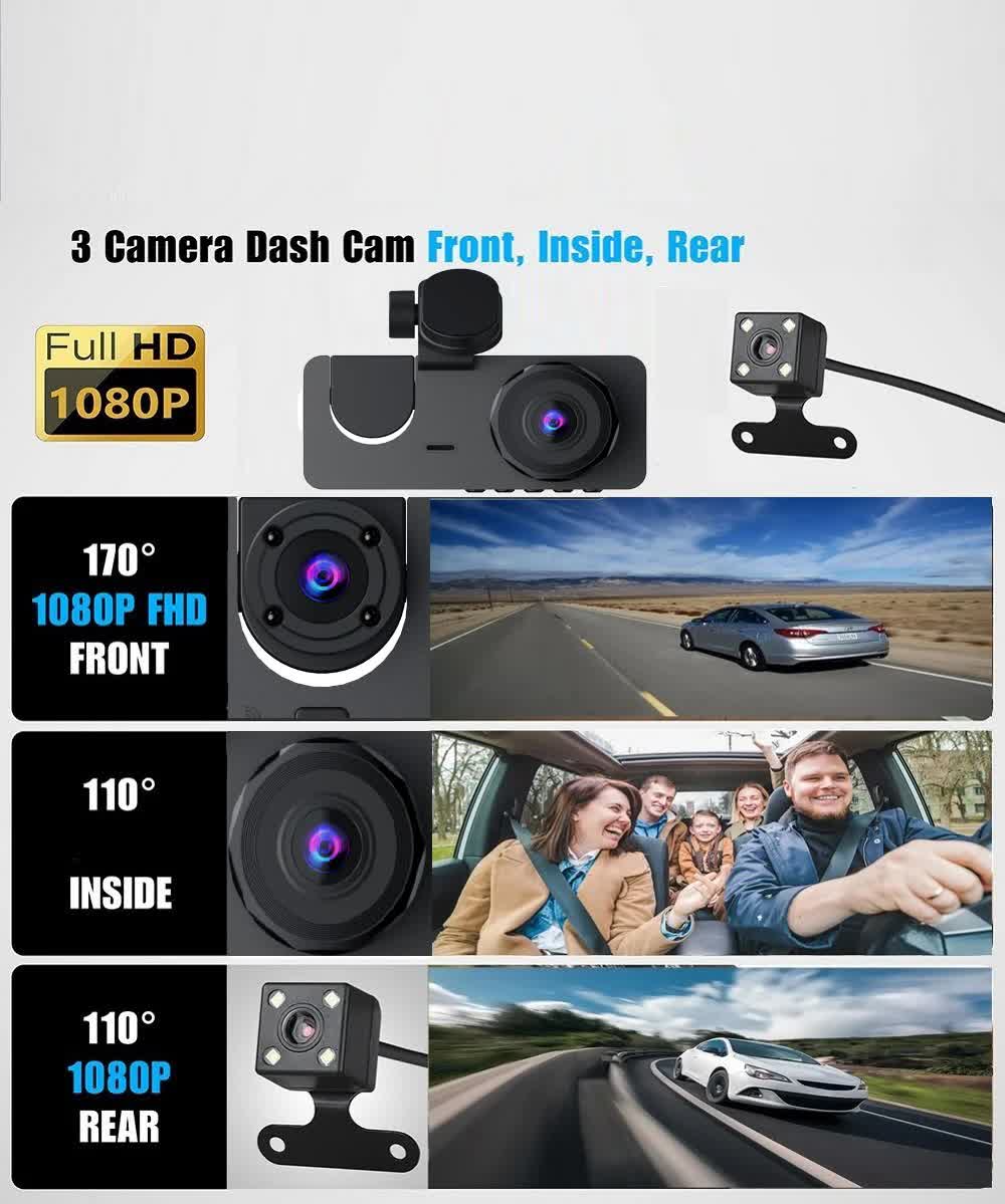 Car Dashcam - 120-degree viewing angle - Night vision - Full HD video - Super compact - Parking mode - Loop V1189-WXF-260203-00191