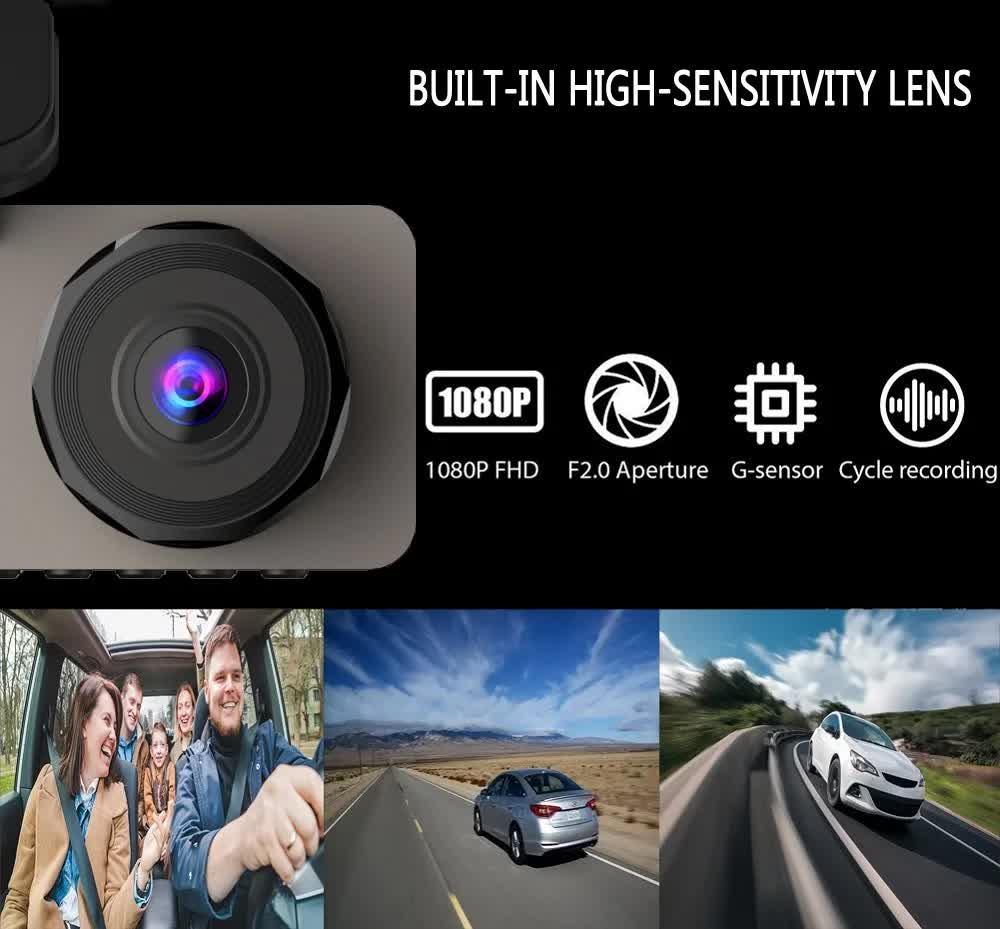 Car Dashcam - 120-degree viewing angle - Night vision - Full HD video - Super compact - Parking mode - Loop V1189-WXF-260203-00191