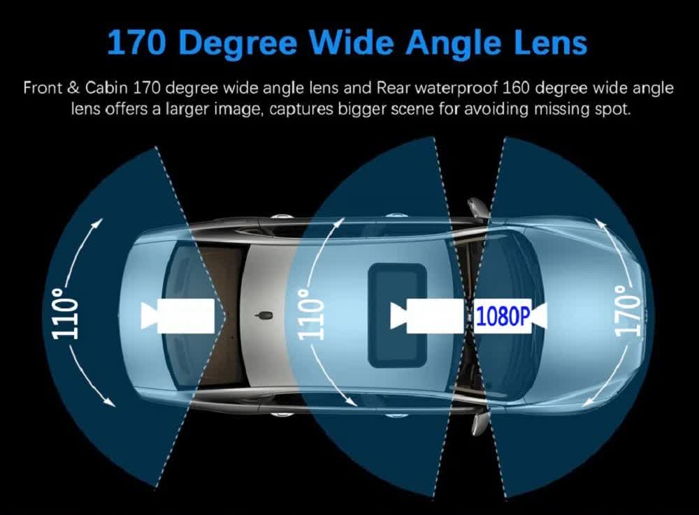 Car Dashcam - 120-degree viewing angle - Night vision - Full HD video - Super compact - Parking mode - Loop V1189-WXF-260203-00191