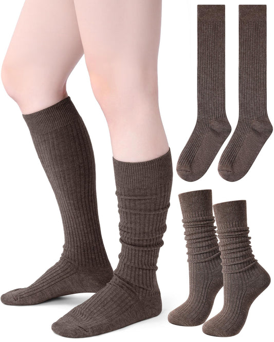 Knee Socks Women - Long Socks - Slouch Socks - Ribbed Socks - Drop-Down Socks - Winter Socks - Cotton - Leg V1189-WXF-260203-00205