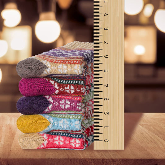 Norwegian Socks Women - Winter Socks - Warm Socks - House Socks - Vintage - Retro - Bohemian - Thick Socks - V1189-WXF-260203-00207