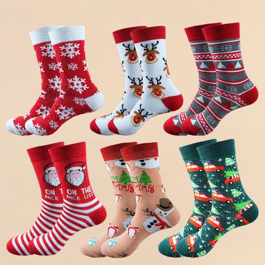 Christmas Socks - Ugly Christmas Socks - Funny Socks - Santa Claus - Reindeer - Snowman - Snowflake - Printed V1189-WXF-260203-00212