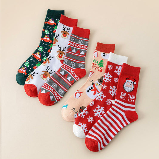 Christmas Socks - Ugly Christmas Socks - Funny Socks - Santa Claus - Reindeer - Snowman - Snowflake - Printed V1189-WXF-260203-00212