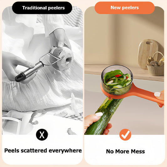Peeler with collecting tray - Potato peeler - Vegetable peeler - Fruit peeler - Paring knife - Apple peeler - V1189-WXF-260203-00222