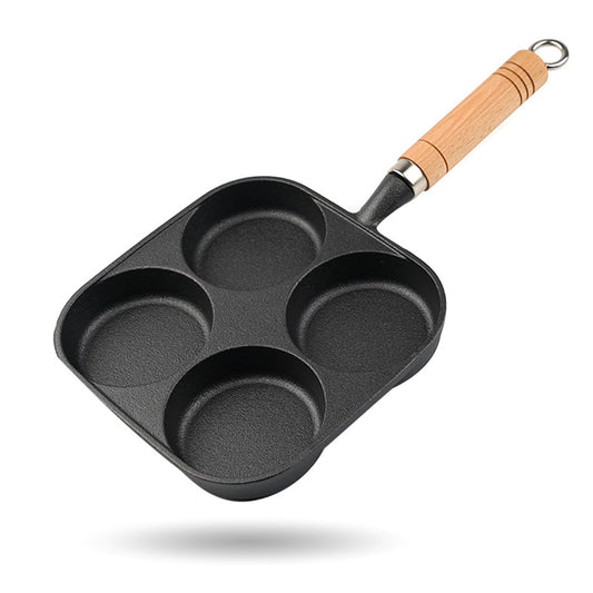 Egg Pan - Poffertjes Pan - Frying Pan - Pancake Pan - Hamburger Pan - 4 Hole Frying Pan - Fried Egg Pan - V1189-WXF-260203-00224