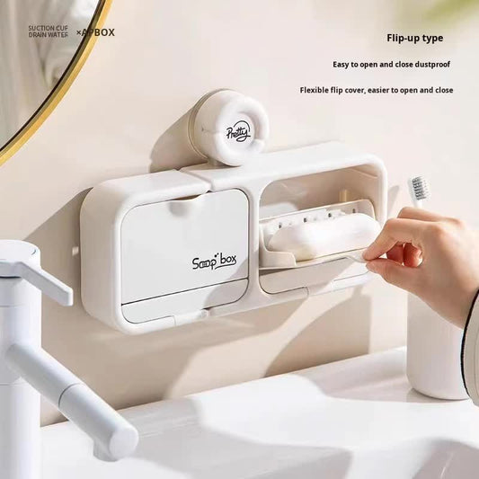 Soap Dish - Soap Holder - Soap Box with Lid - Shower Organizer - Bathroom Accessories - Soap Rack - Shower V1189-WXF-260203-00232