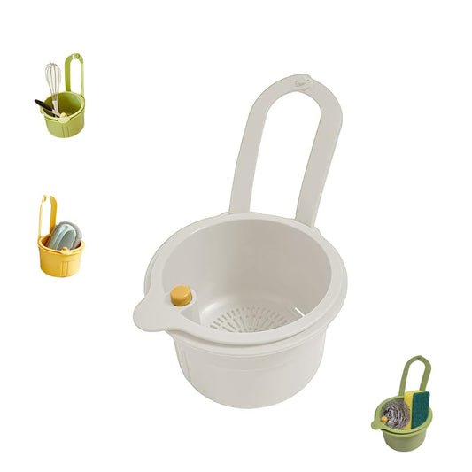 Sink Organizer - Sponge Holder - Sink Strainer - Hanging Waste Bin - Sink Tray - Drainer - Faucet Holder - V1189-WXF-260203-00250