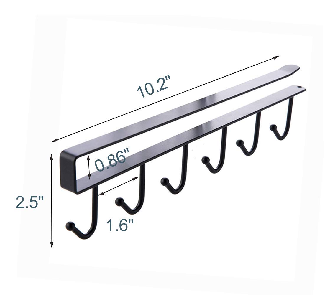 Mug Holder - Hanging Kitchen Rack - Kitchen Organizer - No Drilling Required - Utensil Holder - Cupboard V1189-WXF-260203-00254