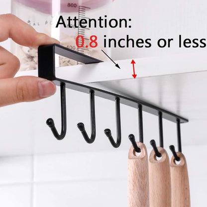 Mug Holder - Hanging Kitchen Rack - Kitchen Organizer - No Drilling Required - Utensil Holder - Cupboard V1189-WXF-260203-00254
