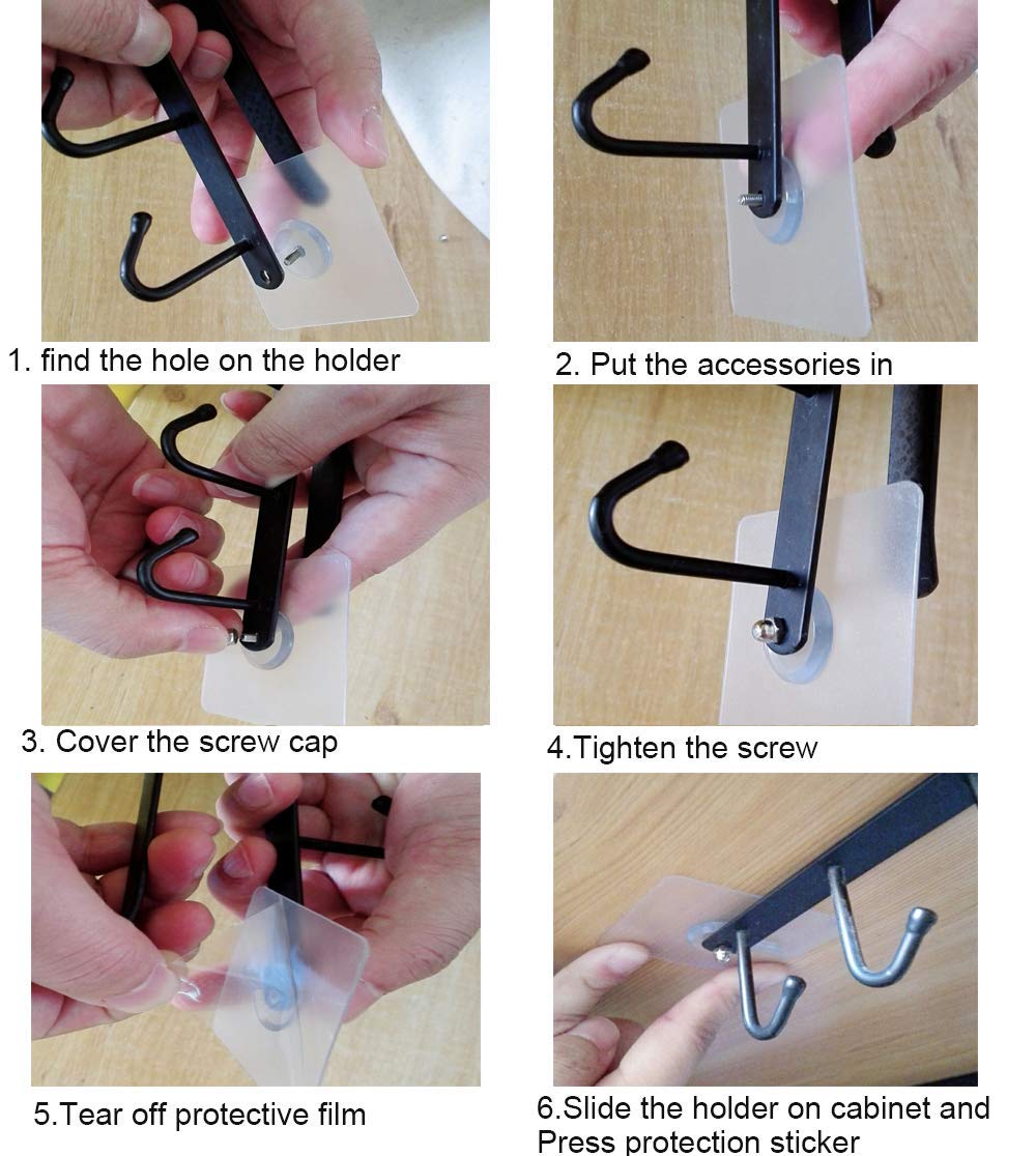 Mug Holder - Hanging Kitchen Rack - Kitchen Organizer - No Drilling Required - Utensil Holder - Cupboard V1189-WXF-260203-00254