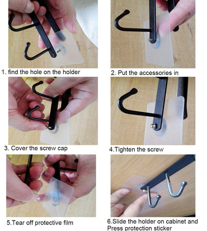 Mug Holder - Hanging Kitchen Rack - Kitchen Organizer - No Drilling Required - Utensil Holder - Cupboard V1189-WXF-260203-00254