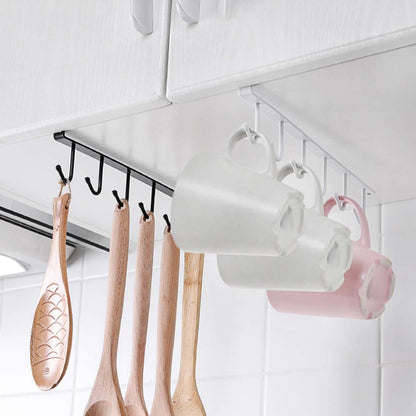 Mug Holder - Hanging Kitchen Rack - Kitchen Organizer - No Drilling Required - Utensil Holder - Cupboard V1189-WXF-260203-00254