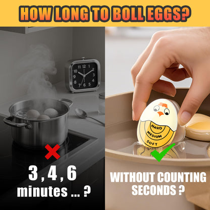 Egg Timer - Cook Along Egg Timer - Kitchen Timer - Egg Timer - Color Change Indicator - Heat Sensitive Sensor V1189-WXF-260203-00258