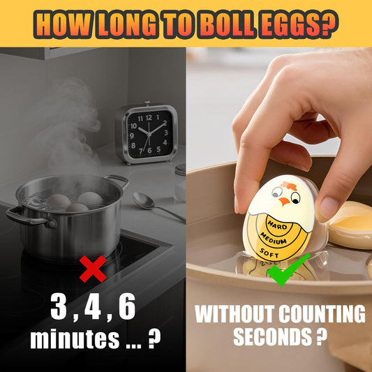 Egg Timer - Cook Along Egg Timer - Kitchen Timer - Egg Timer - Color Change Indicator - Heat Sensitive Sensor V1189-WXF-260203-00258