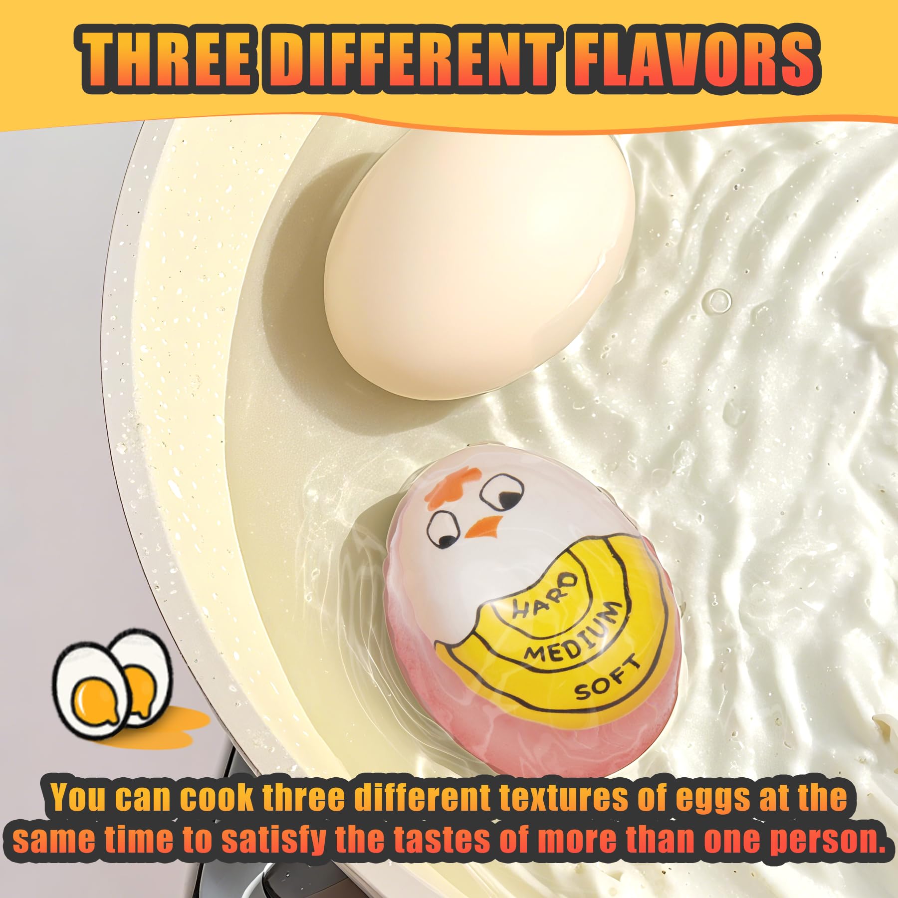 Egg Timer - Cook Along Egg Timer - Kitchen Timer - Egg Timer - Color Change Indicator - Heat Sensitive Sensor V1189-WXF-260203-00258