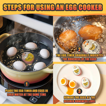 Egg Timer - Cook Along Egg Timer - Kitchen Timer - Egg Timer - Color Change Indicator - Heat Sensitive Sensor V1189-WXF-260203-00258