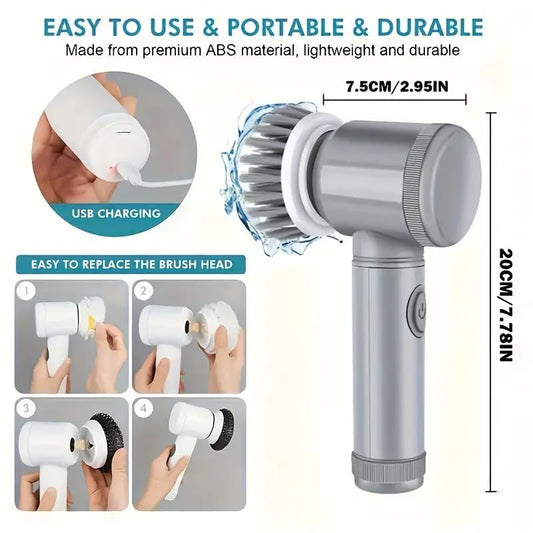 Electric Cleaning Brush - Spin Scrubber - Cordless Scrubbing Brush - Bathroom Cleaner - Power Scrubber - Tile V1189-WXF-260203-00260