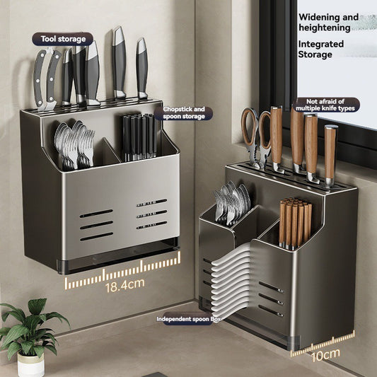 Knife Block Without Drilling - Cutlery Holder - Kitchen Organizer Countertop - Universal Knife Holder - V1189-WXF-260203-00268