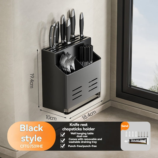 Knife Block Without Drilling - Cutlery Holder - Kitchen Organizer Countertop - Universal Knife Holder - V1189-WXF-260203-00268