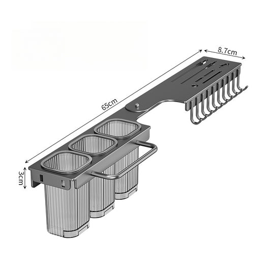 Corner Kitchen Rack - Knife Block Without Drilling - Cutlery Holder - Rotating Wall Rack - Kitchen Organizer V1189-WXF-260203-00270