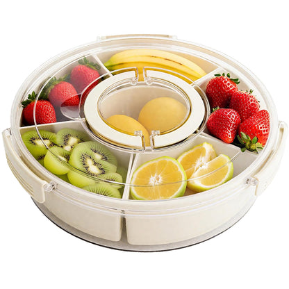 Rotating Fruit Platter-Airtight, Moisture-Proof Dried Fruit Platter-Portable Fruit Platter-Round Fruit V1189-WXF-260203-00274