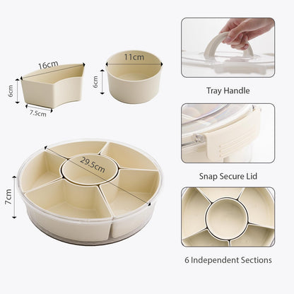 Rotating Fruit Platter-Airtight, Moisture-Proof Dried Fruit Platter-Portable Fruit Platter-Round Fruit V1189-WXF-260203-00274