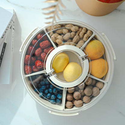 Rotating Fruit Platter-Airtight, Moisture-Proof Dried Fruit Platter-Portable Fruit Platter-Round Fruit V1189-WXF-260203-00274