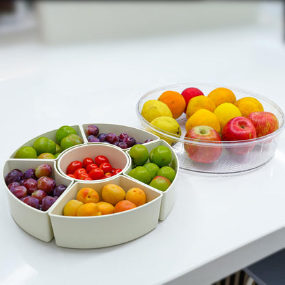 Rotating Fruit Platter-Airtight, Moisture-Proof Dried Fruit Platter-Portable Fruit Platter-Round Fruit V1189-WXF-260203-00274