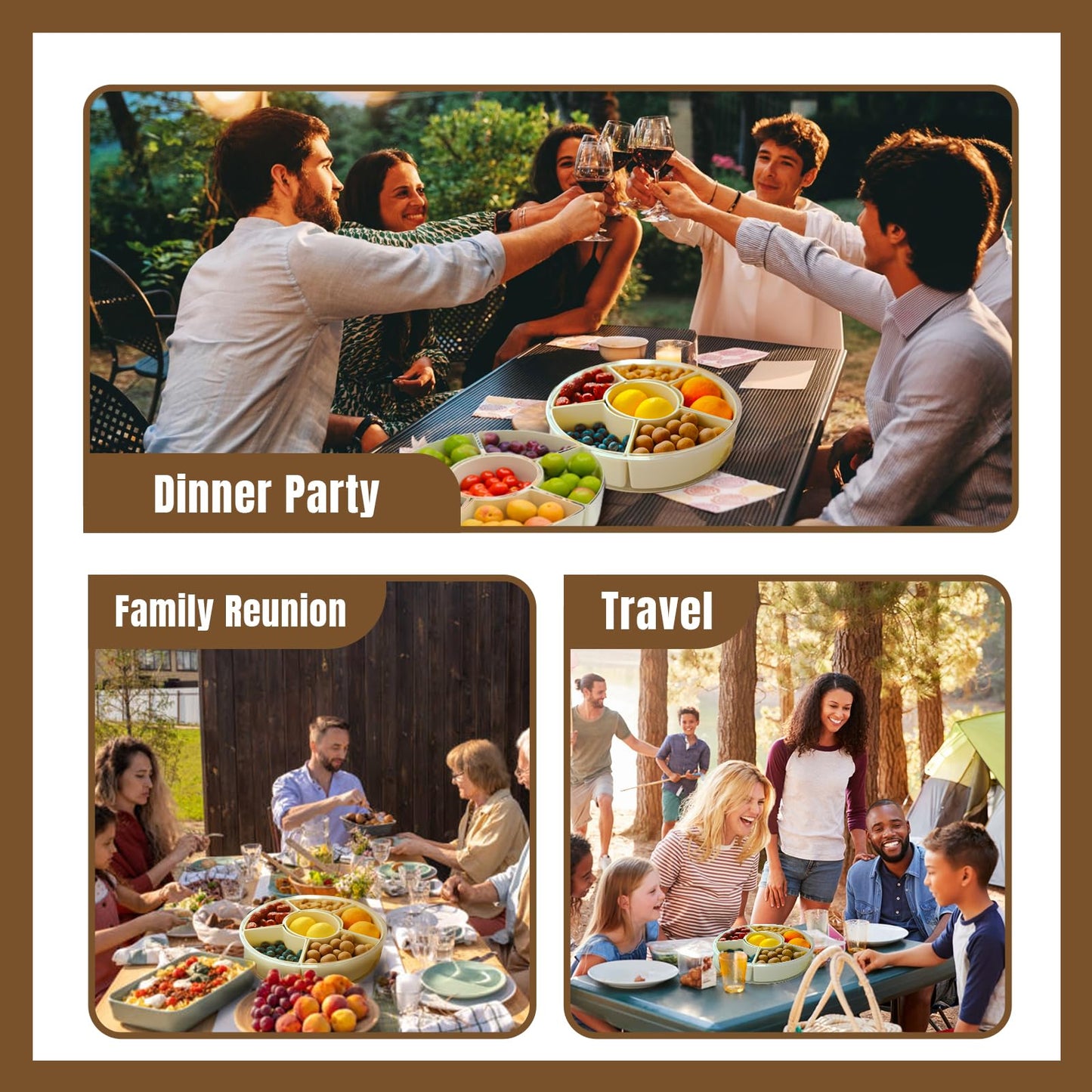 Rotating Fruit Platter-Airtight, Moisture-Proof Dried Fruit Platter-Portable Fruit Platter-Round Fruit V1189-WXF-260203-00274