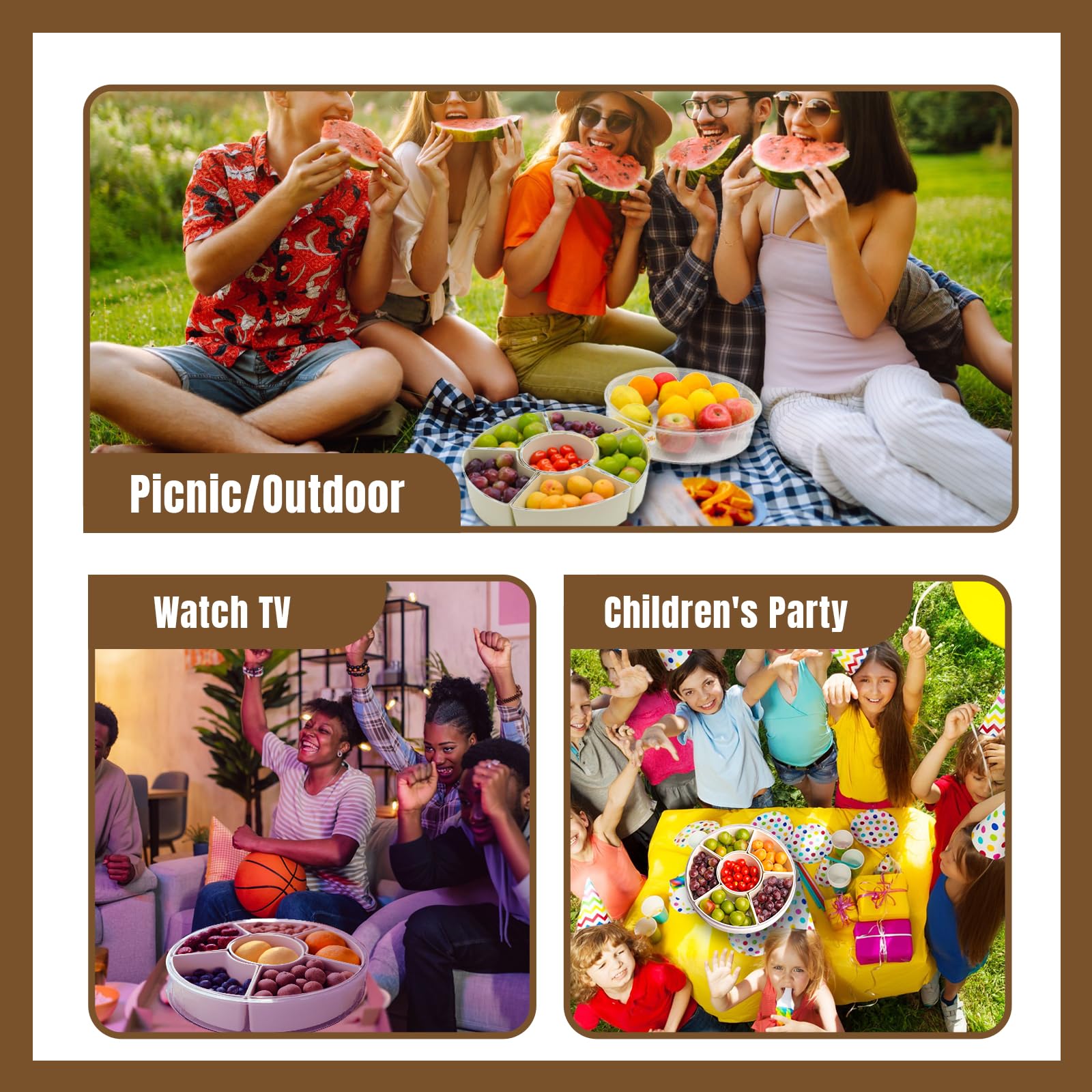 Rotating Fruit Platter-Airtight, Moisture-Proof Dried Fruit Platter-Portable Fruit Platter-Round Fruit V1189-WXF-260203-00274