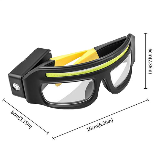 Rechargeable LED Headlamp - Safety Glasses with Light - Reading Lamp - Flashlight - Work Glasses - Walking V1189-WXF-260203-00277