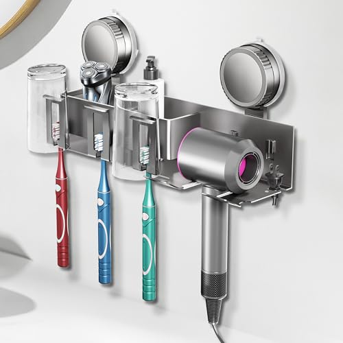 Toothbrush holder - Wall shelf - Bath shelf - Shower rack - Hair dryer shelving unit - Bathroom rack - V1189-WXF-260203-00302