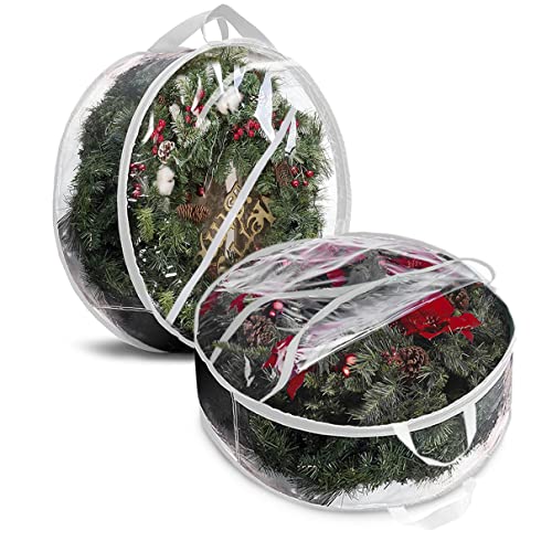 Storage bag - Christmas wreath organizer - Transparent Christmas wreath - Storage box - Christmas tree V1189-WXF-260203-00315