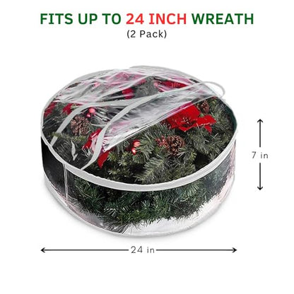 Storage bag - Christmas wreath organizer - Transparent Christmas wreath - Storage box - Christmas tree V1189-WXF-260203-00315