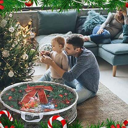 Storage bag - Christmas wreath organizer - Transparent Christmas wreath - Storage box - Christmas tree V1189-WXF-260203-00315