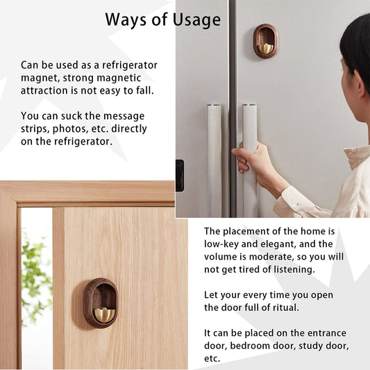 Doorbell - Wireless Doorbell - Wooden Doorbell - Magnetic Wall Sticker - Vintage Wooden Doorbell - Vintage - V1189-WXF-260203-00331